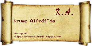 Krump Alfréda névjegykártya